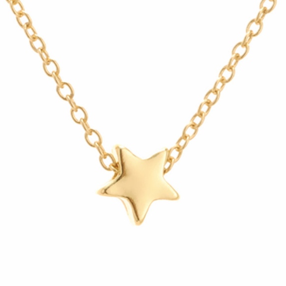 golden threads Jewelry - Tiny Star Dainty Penant Gold Necklace